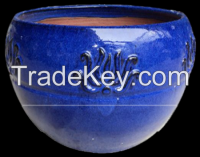 Contemporary Round and Oval Bowl-blue pots