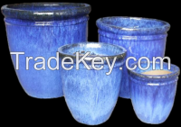 Round and Oval Bowl-blue ceramic pots