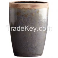 Tall Round Rustic Glazed Outdoor Ceramic Garden Vases