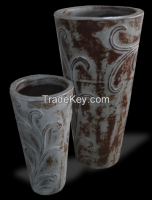 Large Round Rustic Glazed Outdoor Ceramic Garden Vases