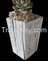 Tall Lightweight concrete planters for garden arts made by cement for flower pots decoration