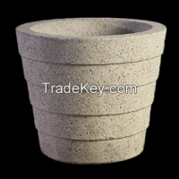 Modern Round Planter with Cascaded Pattern