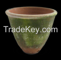 Green Terracotta Round Planters, Clay pots