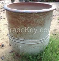 Tall Round Rustic Glazed Outdoor Ceramic Garden Pots-Viet Nam pottery