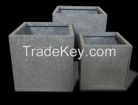 Zinc Contemporary Square Planters Set