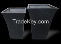 Zinc Contemporary Square Planters Set