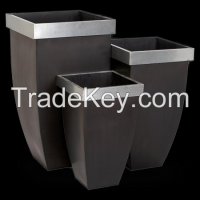 Zinc Contemporary Taper Tall Planters