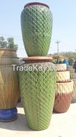 Clay glazed ceramic planters