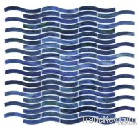 Stained glass mosaic ripple shape with blue color