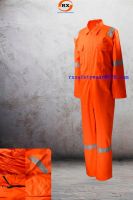 Industrial coverall with reflective tape