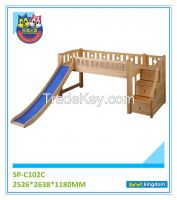 Kid Children Low Loft Bed With Stair Slide