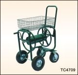 Hose Reel Cart with Tool Basket