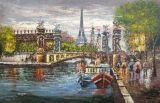 Knife Oil Paintings --Boats Tower Bridge