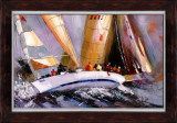 Knife Oil Paintings ---Boats in The Waves