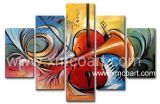 Abstract Oil Painting of Music Instrument