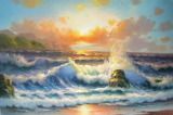 Seascape Oil Painting on Canvas (LS-26)