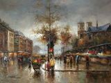 Home Wall Decoration Paris Street Oil Painting