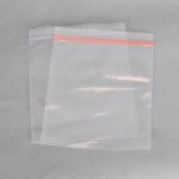 LDPE clear zipper bag with red line