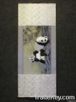 Chinese 100% handmade xiang embroidery gift - Panda Eating Bamboo