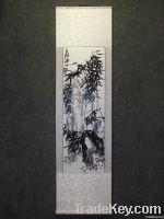 Chinese 100% handmade xiang embroidery with scroll gift - Bamboo