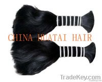 Natural color double drawn human virgin hair bulk with cuticles intact