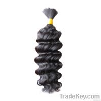 Human hair bulk 18" deep wave