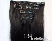 clips in hair extension--#1B