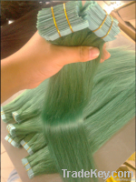Tape hair green colour