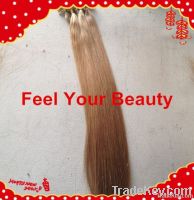 Brazilian remy virgin V-tip hair extensions, stick hair extensions