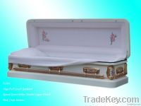 high quality steel funeral service golden casket