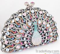 2013 elegant peacock shape diamand evening clutch bag luxury party bag