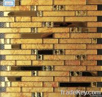 Gold Foil Glass Mosaic Mixed Metal Mosaic Tiles CPN 004