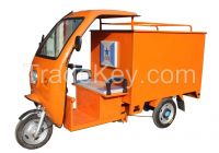 48V650W Electric Courier Tricycle with Cabin and Closed Cargo Box