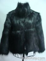 Ladies faux fox fur coat with short sleeve