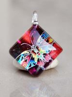 Hand made glass pendants square shape