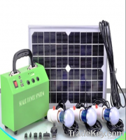 10W solar DC lighting system with 3 leds