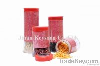Colored Stainless Steel glass storage jar/bottle