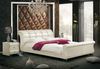 2013 pure white furniture bed was made from solid wood frame and genuine leather