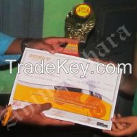 Trophy mementos and designed certificates honor letter