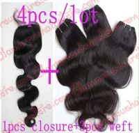 human hair closure and weft 0001