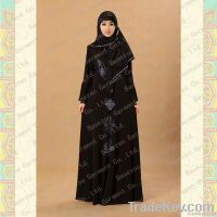 Latest Abaya design black Arab muslim long sleeve maxi dress