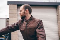 Leather Motorbike Motorcycle Jacket Touring Brown With Genuine Ce Biker Armour