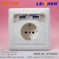 New Design EURO type USB wall socket for hotel