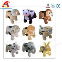 AT0601 coin operated battery walking riding animals on car