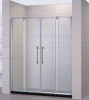 Shower glass with stainless steel frame