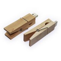 Custom wooden clip usb flash drive