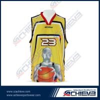 custom 100%polyester sublimation printing basketball tops uniform