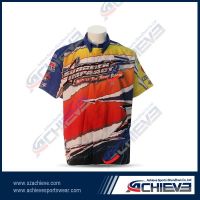 Sublimation 100%polyester button down racing shirt