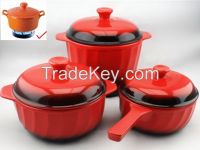 3pcs Set of Ceramic Cooking Casserole Heat-resistant 600                   C~                   20                   C