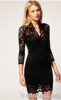Ladies Fashion Lace Embroidery Dresses, Women Embroidery Dresses